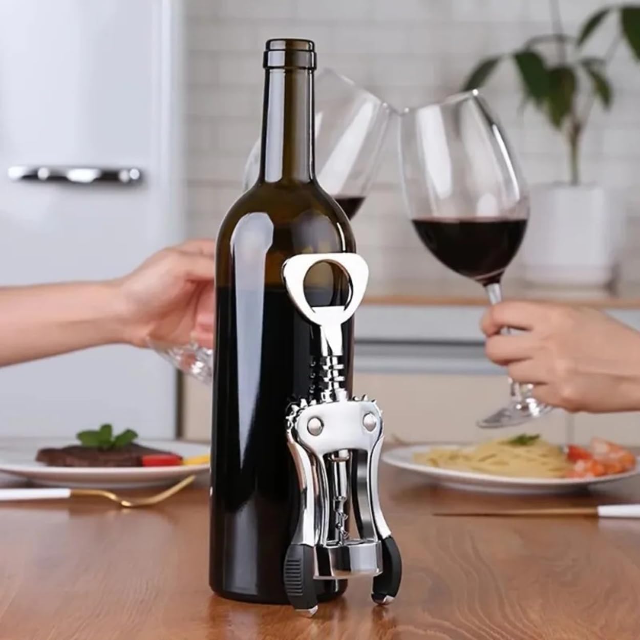 Wine Opener Corkscrew Wing Multifunctional Waiter Bottles Opener with Handle