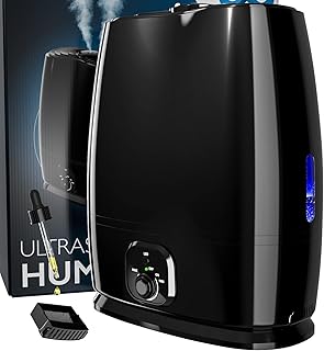 50-Hour Ultrasonic Cool Mist Humidifiers for Bedroom (6L) - Quiet, Filterless Humidifiers for Large Room w/ Essential Oils...