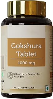 Gokshura Tablet 1000mg | Helps to Support Energy & Strength | Tribulus Terrestris | Energy Booster Supplements | General Wellness Tablets for Men & Women - 60 Tablets