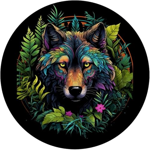 Miniatura 3 de Lobo Boho, lobos nativos americanos, animales y vida silvestre, PopSockets intercambiables PopGrip