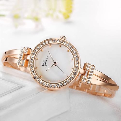 Miniatura 2 de CdyBox Reloj de cristal para mujer con 3 pulseras, reloj de pulsera de cuarzo, 4 piezas, juego de joyería para mujer