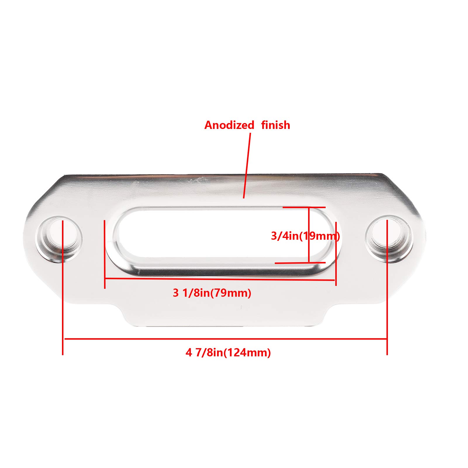 Aramox Guida Verricello Passacavo in Alluminio per Fune Sintetica 2500-4000 Libbre con Passo 124 mm, Accessorio Offroad