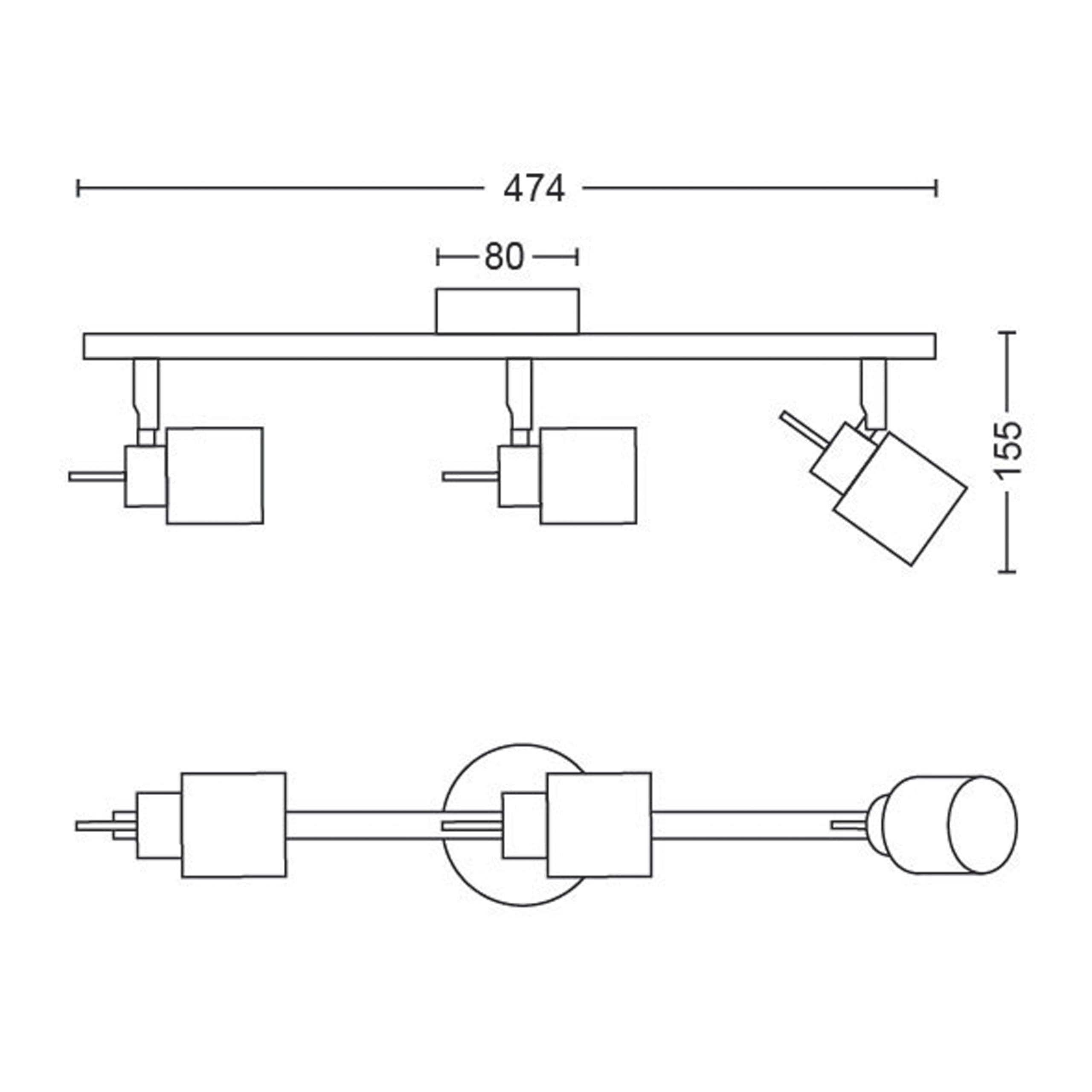 Philips Meranti Aufbaustrahler (Weiß) - 3-Flammig - SceneSwitch | Deckenstrahler - GU10 - Warmweiß - Einfach dimmbar mit Ihrem klassischen Schalter