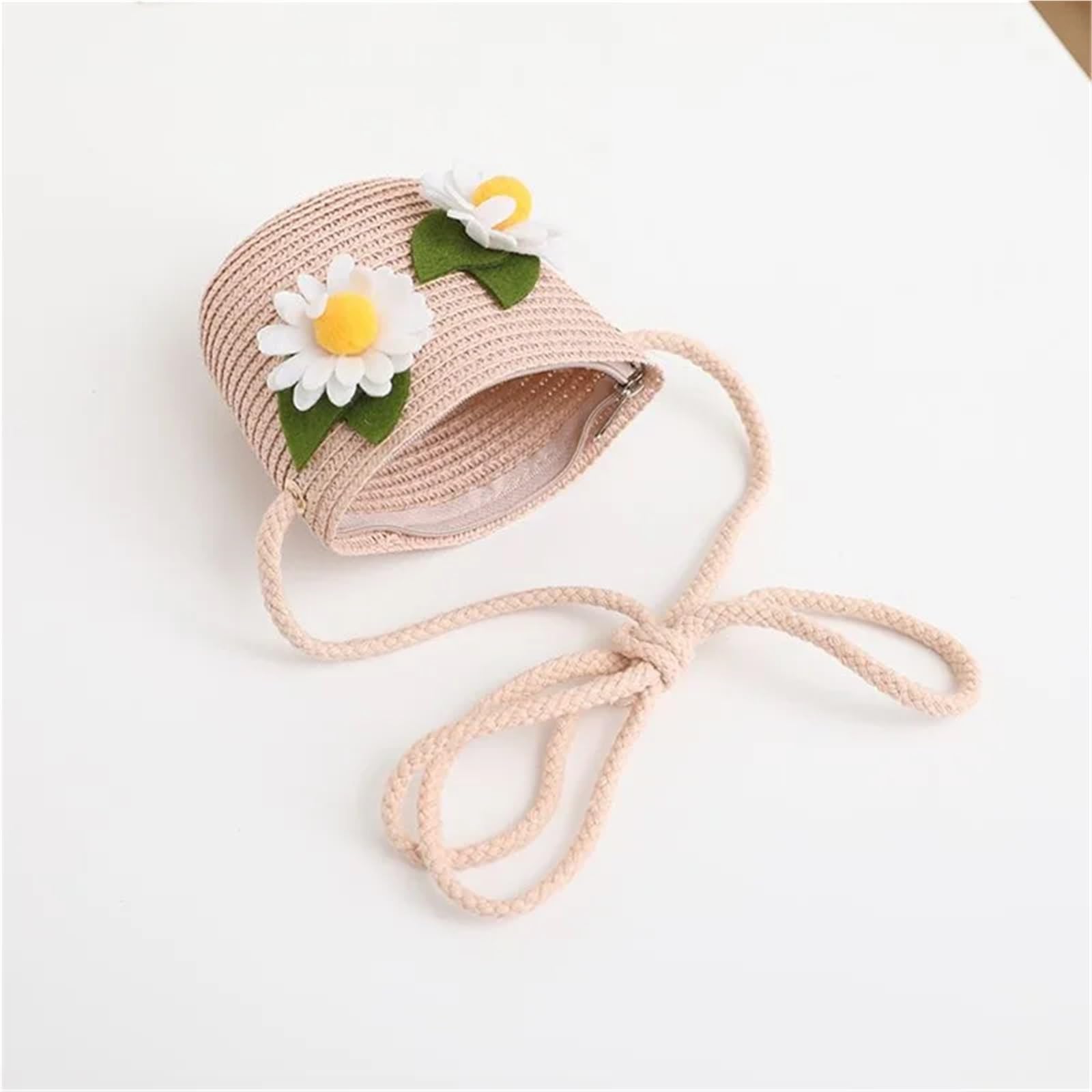 1 pz Cappelli di Paglia Estivi Fiore a Tesa Larga e con Borsa a Tracolla Set Cappelli da Pescatore Protezione Solare da Viaggio da Spiaggia