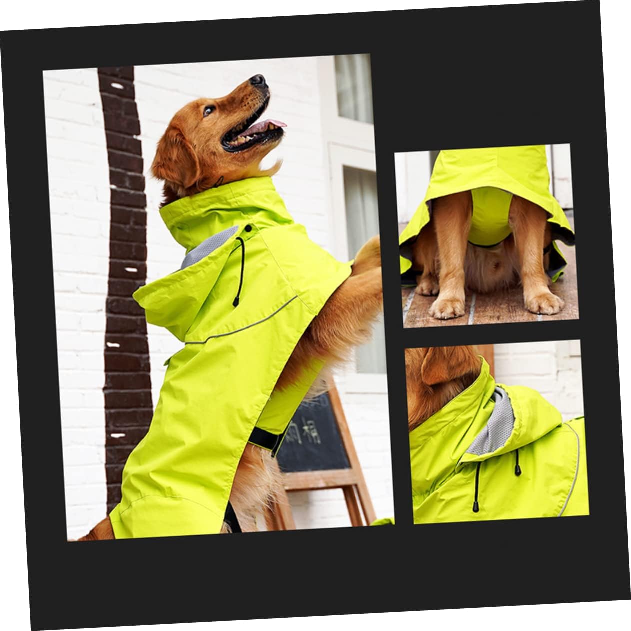 BESPORTBLE Nylon Pet Rain Jacket Hood Dog Rain Coat Rainwear for Dogs Comfortable and Stylish