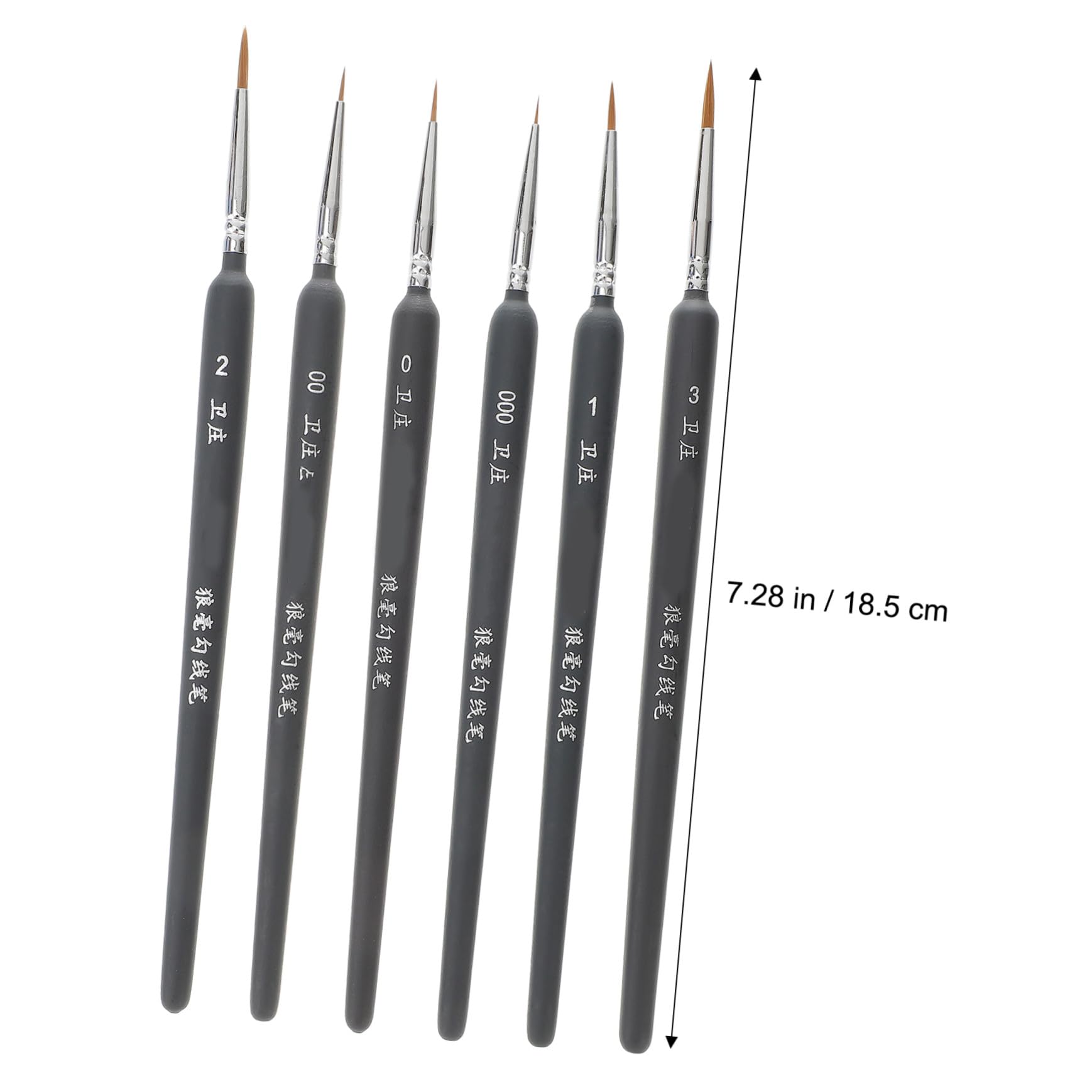 DOITOOL 6piezas Pinceles Portátiles De Pelo De Comadreja para Acuarela y Óleo Cepillos Finos para Dibujo y Pintura Ligeros y Resistentes para Estudiantes y Artistas