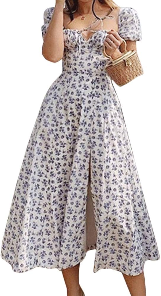 Abito Bohemien Senza Spalle OBEEII Con Stampa Floreale E Orlo A Balze: Sexy E Chic Per Ogni Occasione Speciale