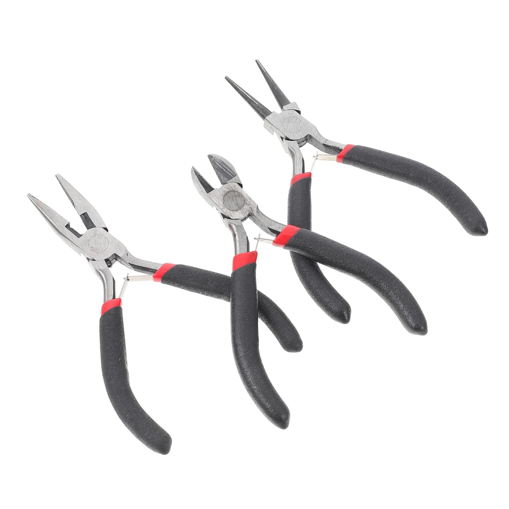 OSALADI 3Pcs Portable DIY Hand Pliers for Jewelry Making Compact Craft Tools with Slip Grips for Easy Handling and Reduced Fatigue