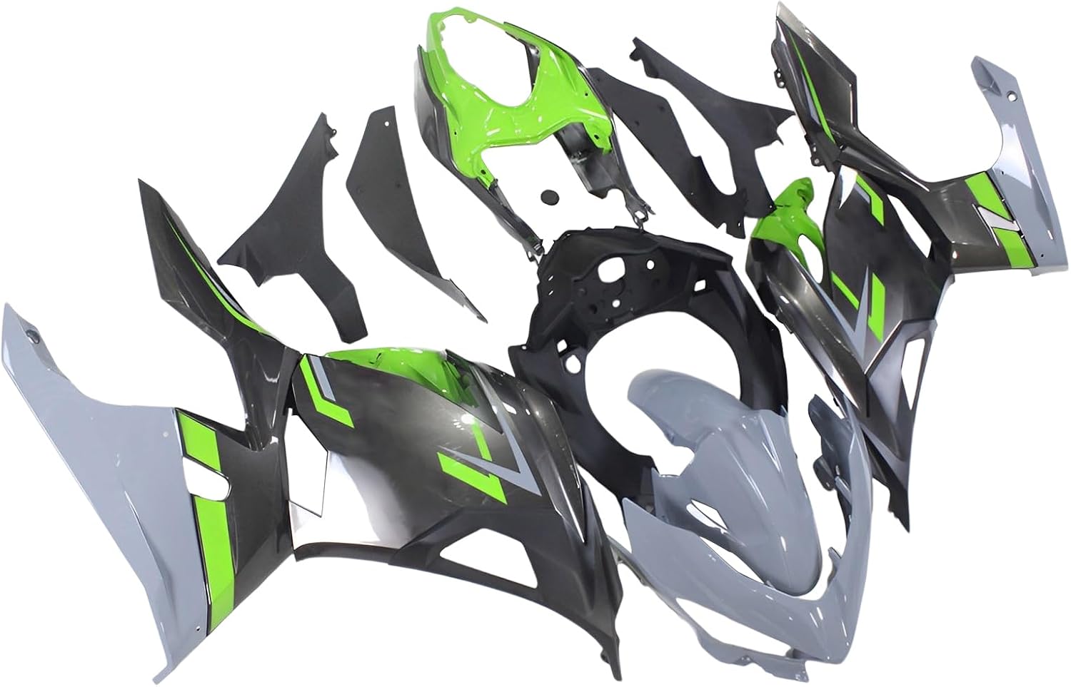 DFMTGreen Gray Injection Fairing Kit Fit for Kawasaki Ninja 400 2018 2019 2020 2021 2022 2023 ABS Plastic Bodywork Motorcycle Full Fairings Body Kit Body Frame Body Panel