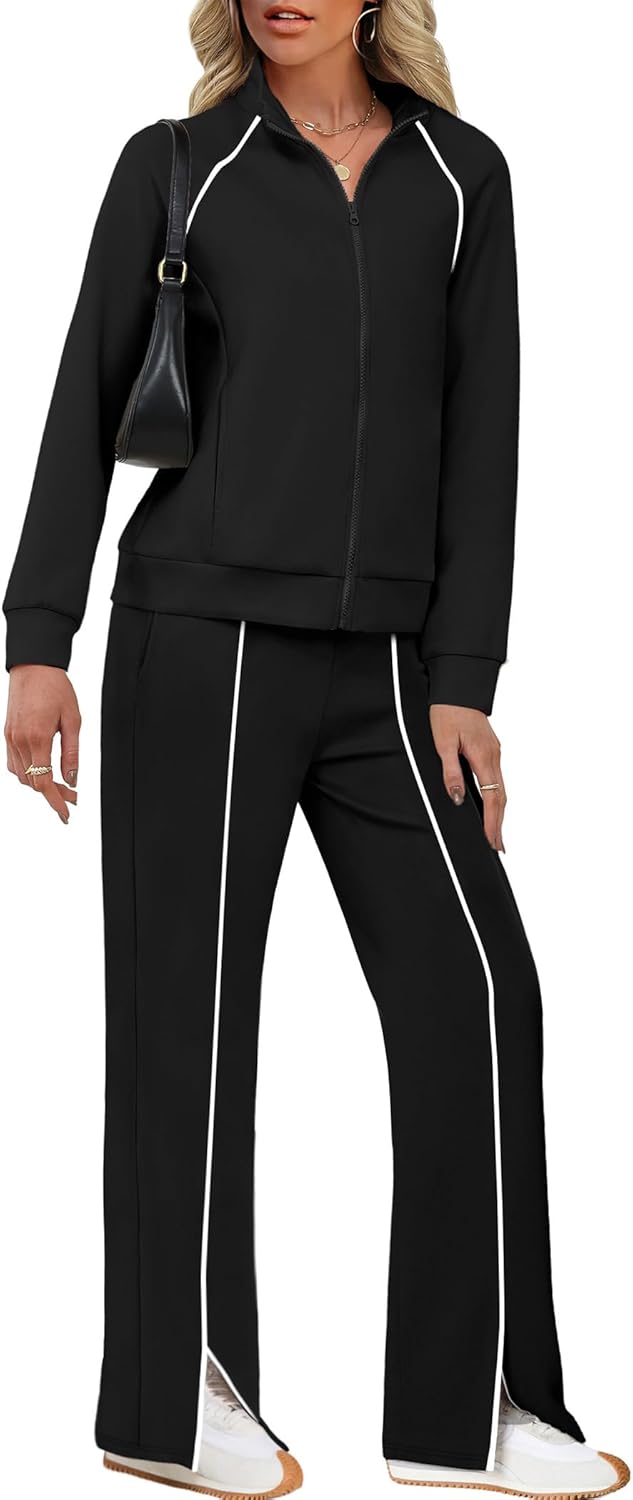 SAMPEEL 2 Piece Outfits for Women Lounge Sets Matching Sets Fall Fashion Clothing Travel Airport Vacation Clothes Pant Sets - Image 2