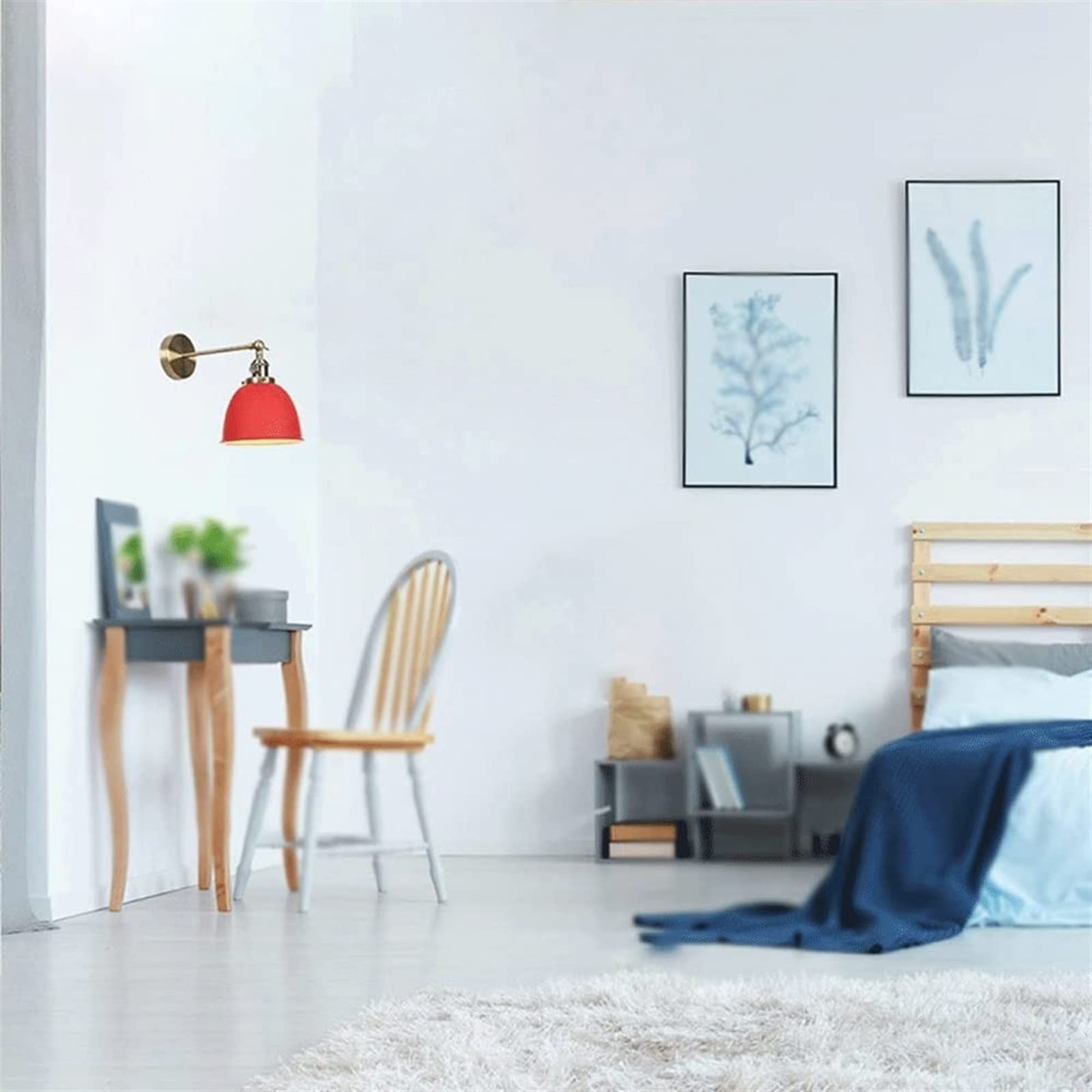 Retro kinkiet, regulowane kinkiety ścienne, lampa do sypialni, wahadłowa lampa ścienna, dekoracja ścienna w stylu amerykańskim wiejskim, oświetlenie wewnętrzne do salonu