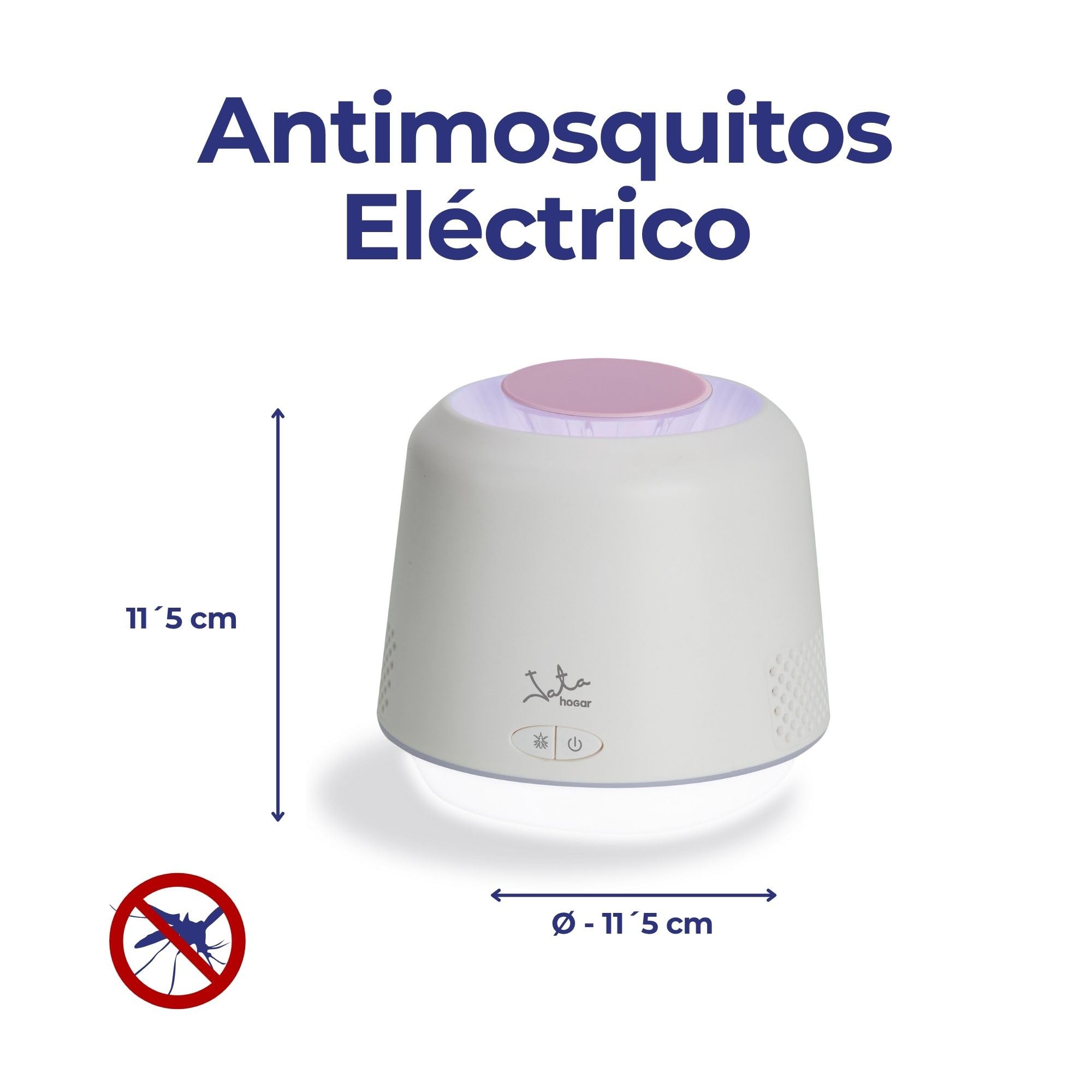 JATA HOGAR MT2 - Lámpara Antimosquitos Eléctrico USB con Luz UV y Ventilador de Succión, 6 LED UV, Lámpara LED 3 Modos, Silencioso, 50 m², Bajo Consumo, Trampa Mosquitos Interior