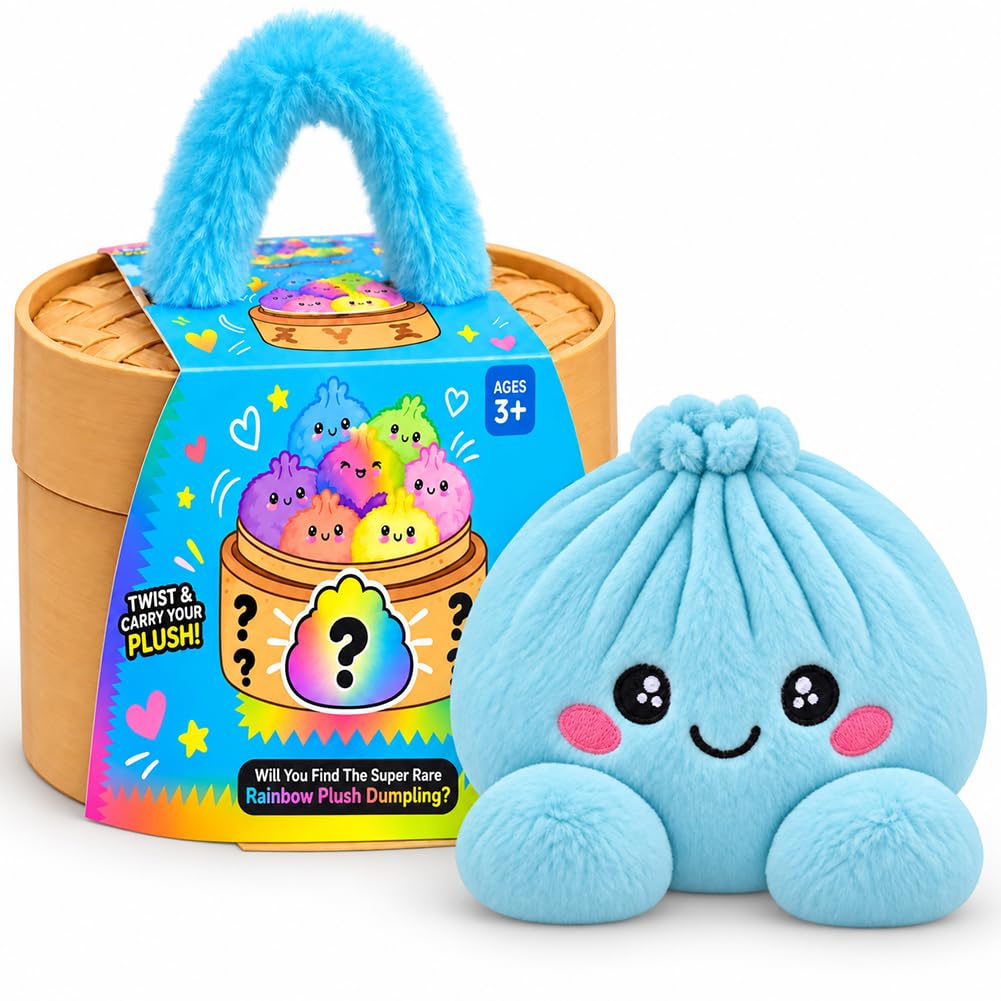 Kouipoie Dumpling Plush Blind Box,Squishy Plush Toy with Steamer Gift Box，P