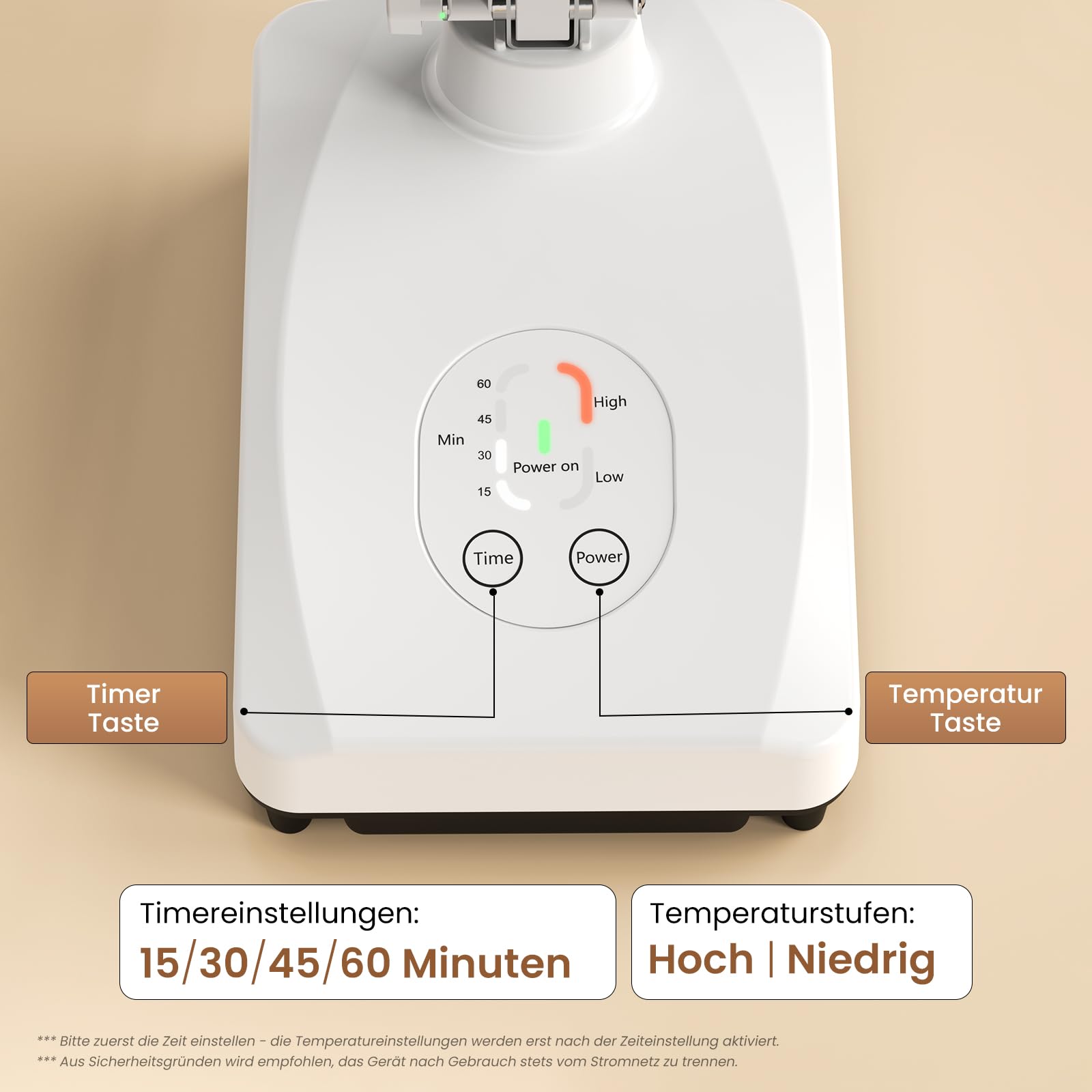 YUNCHI 300W TDP Infrarot Therapielampe, Rotlichtlampe mit 4 Timer-Einstellungen – Wärmelampe für gezielte, wohltuende Tiefenwärme
