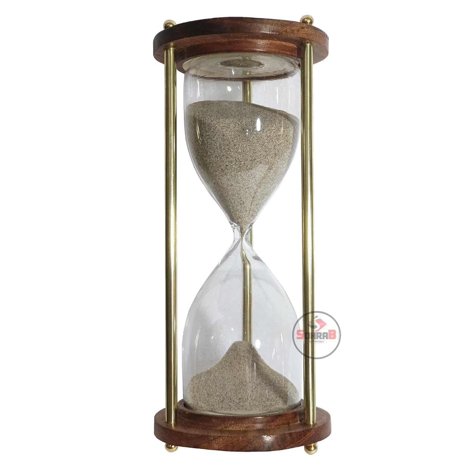 Sohrab Nauticals 15 Minute Sand Timer | 15 Minute Hourglass | Natural Sand Color | 7.5x7.5x16cm |Tea Making Home & Kitchen Office Table | Sand Timer for Kids | Hourglass for Gifts (Pack of 1).-image-20