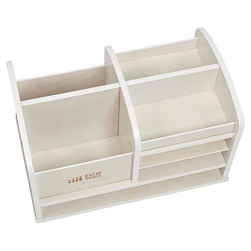 Miniatura 11 de ECR4Kids Centro de Almacenamiento de Suministros para Mesa, Caddy para Maestros, Blanco Desgastado