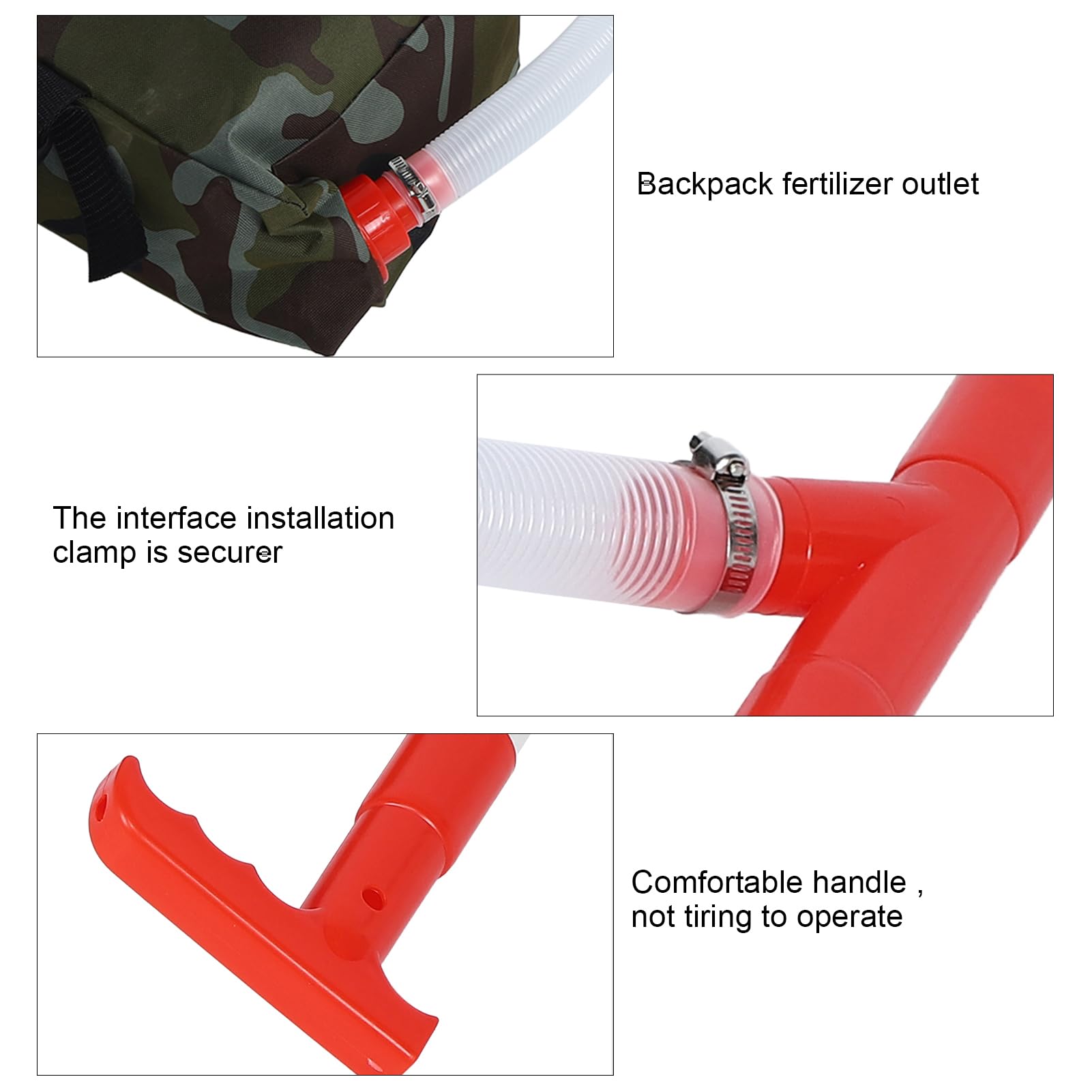 Spandiconcime manuale con manopola regolabile, strumento di fertilizzazione agricola, design ergonomico con manico con borsa mimetica per mais, verdure, canna da zucchero, alberi da frutto