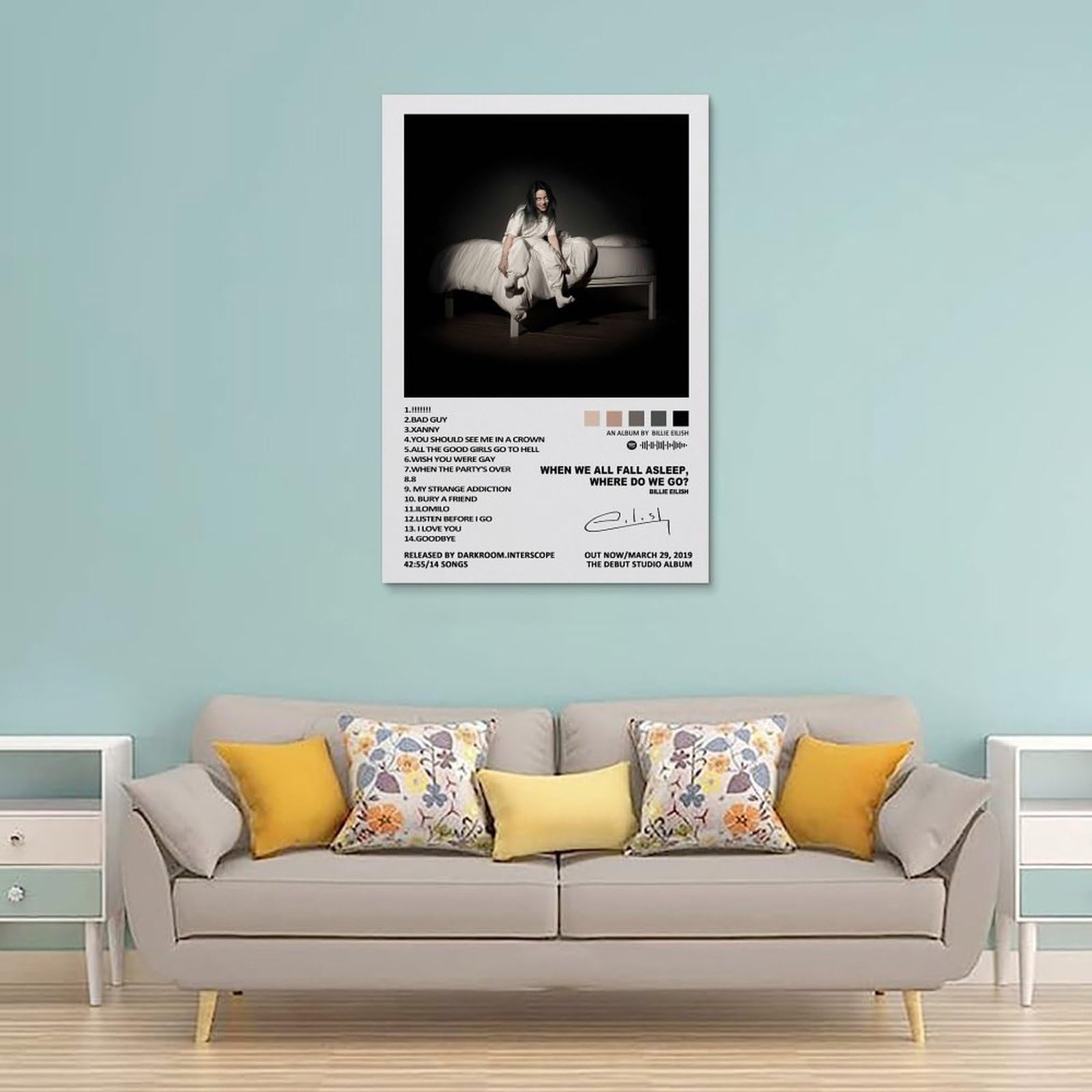 2 Poster Di Billie Eilish Su Tela - Stile Album 30x45cm Per Decorazione Parete - Foto 10