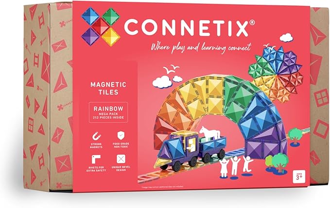 CONNETIX Mega Pack de Azulejos Magnéticos Arcoíris, 212 Piezas