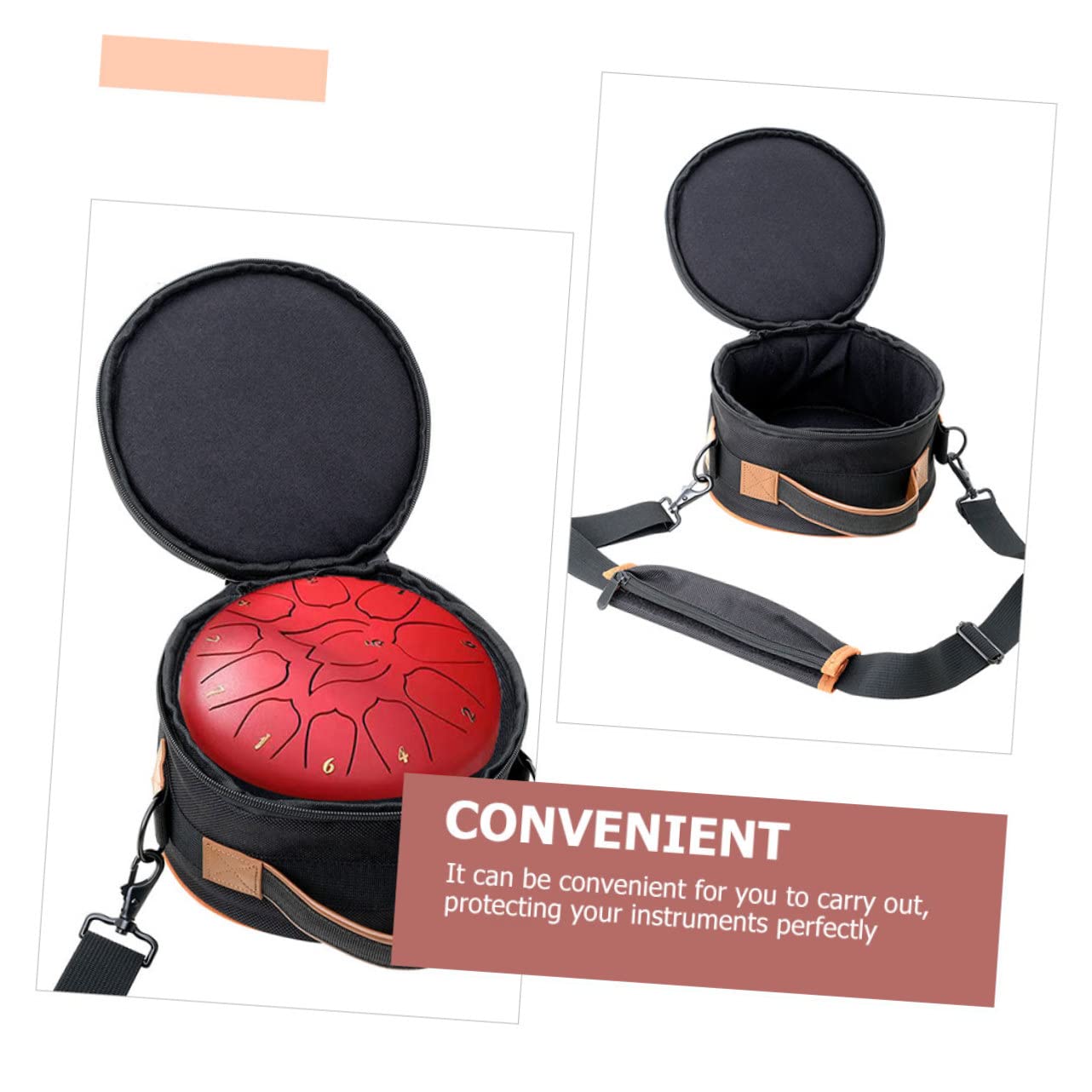BESTonZON Torba Perkusję Typu Steel Tongue Drum Wodoodporna Torba Transportowa z Regulowanym Paskiem Trwałym Uchwytem i Lekkim Wytrzymałym Materiałem Idealna Do Przechowywania i
