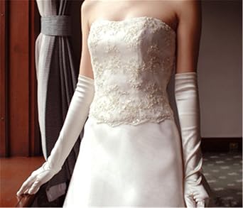Ladies Long Smooth Satin Wrist Gloves For Wedding