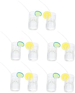 10pcs Miniature Lemonade Cup Decorations Artificial Lemonade Models for Dollhouse Home Decor for Landscape Photo Props