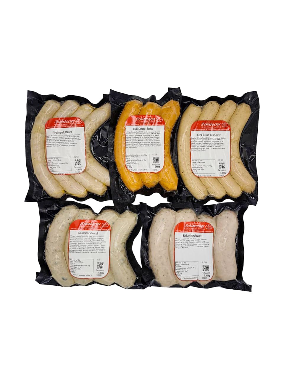 Meisters Grill-Lieblinge | 5 Sorten Bratwürste mit Chili, Mozzarella, Feta, Edamer, Bärlauch & Schinken gefüllt | Grillpaket Bratwurst mit BBQ Würstchen im Probierpaket