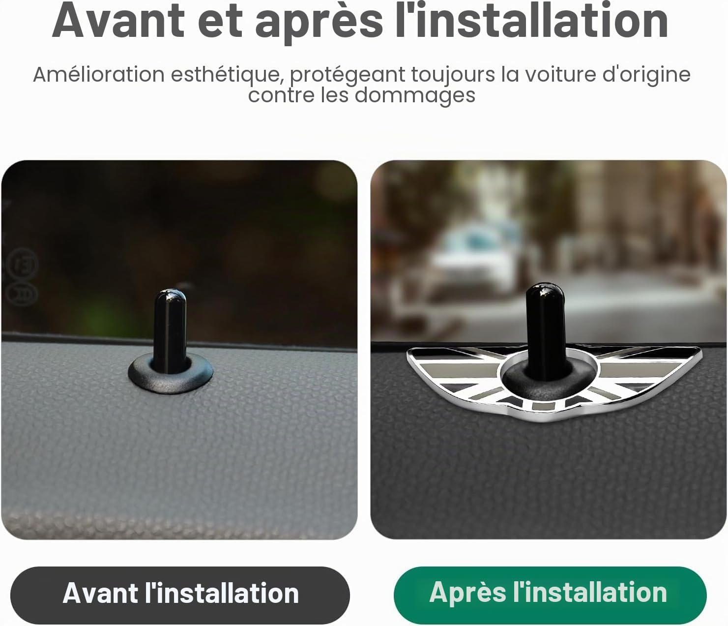 KUNGKIC Lot de 2 Anneaux Autocollants pour Serrure de Porte de Voiture pour Mini Clubman Cooper R60 R61 Mini Accessoires pour l'intérieur des Voitures