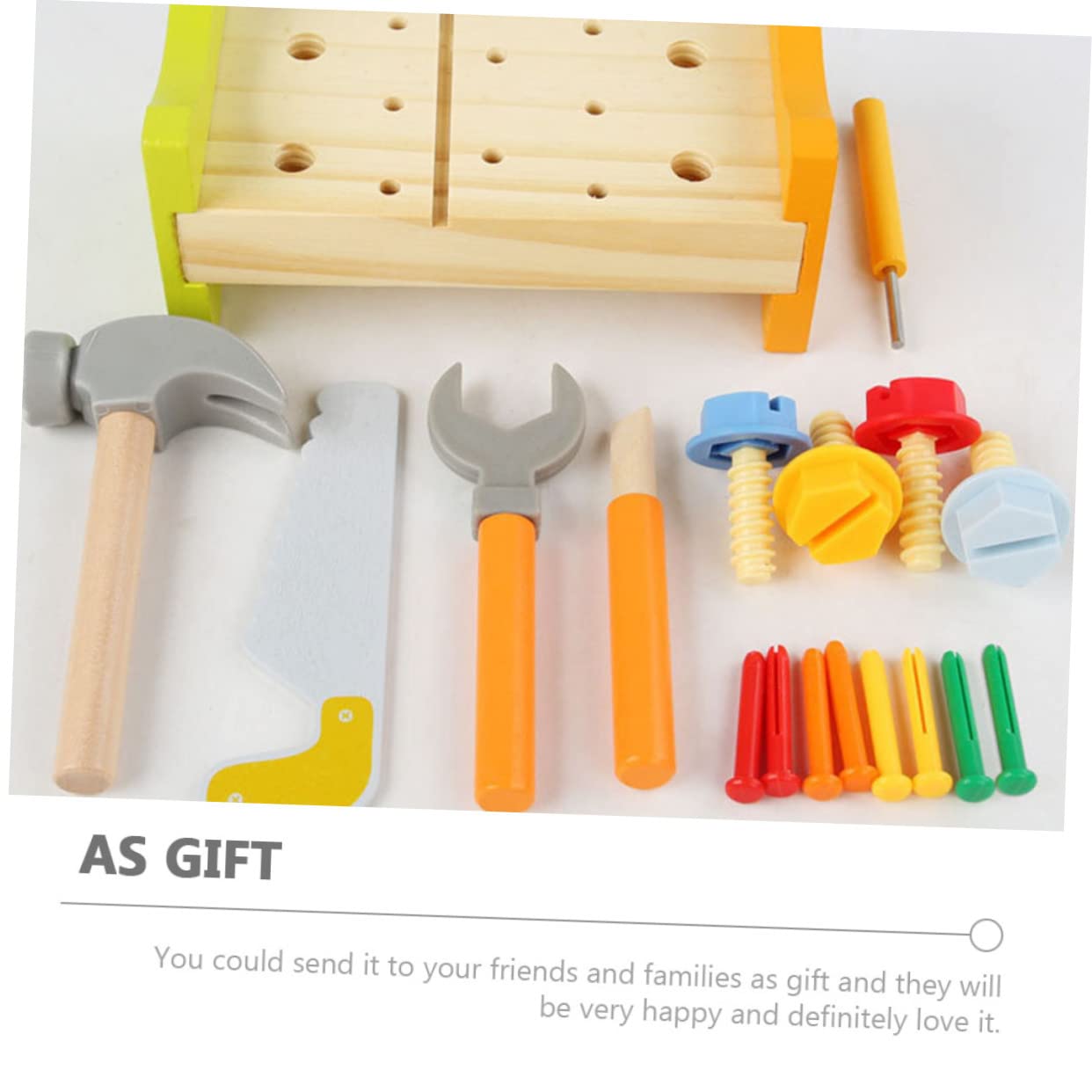 Banco de Trabajo con Piezas de Madera, Juguete Didáctico para Bebés y Niños, Fomenta Creatividad y Razonamiento
