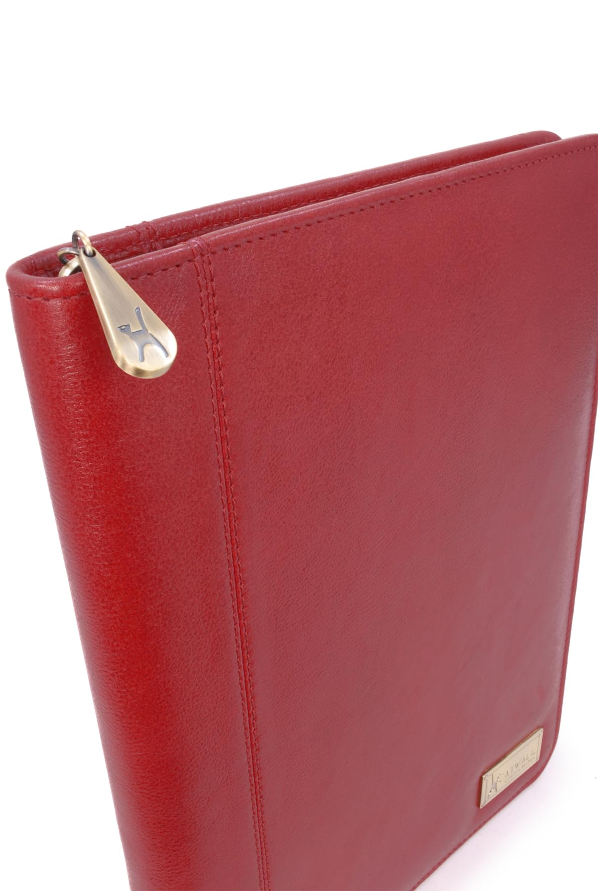 Catwalk Collection Handbags - Damska Skórzana Teczka Konferencyjna A4 - Biznesowe Etui na Zamek z Notesem - Mieści Tablet i Wizytówki - Chloe Czerwony