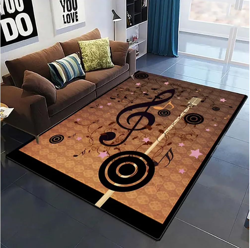 Tapis de chevet maison musique guitare pour réveil chaleureux et doux