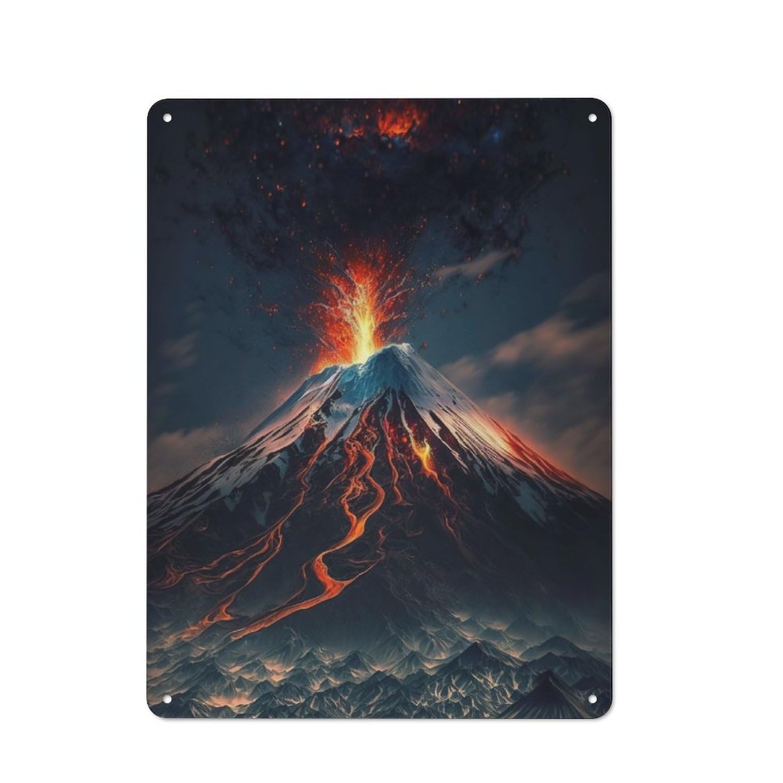 Junmoney Mountain Fuji Japan Tin Wall Plaque 40X30cm With For Kitchen Or Home Bar, Suited To Kitchen Decor Lovers