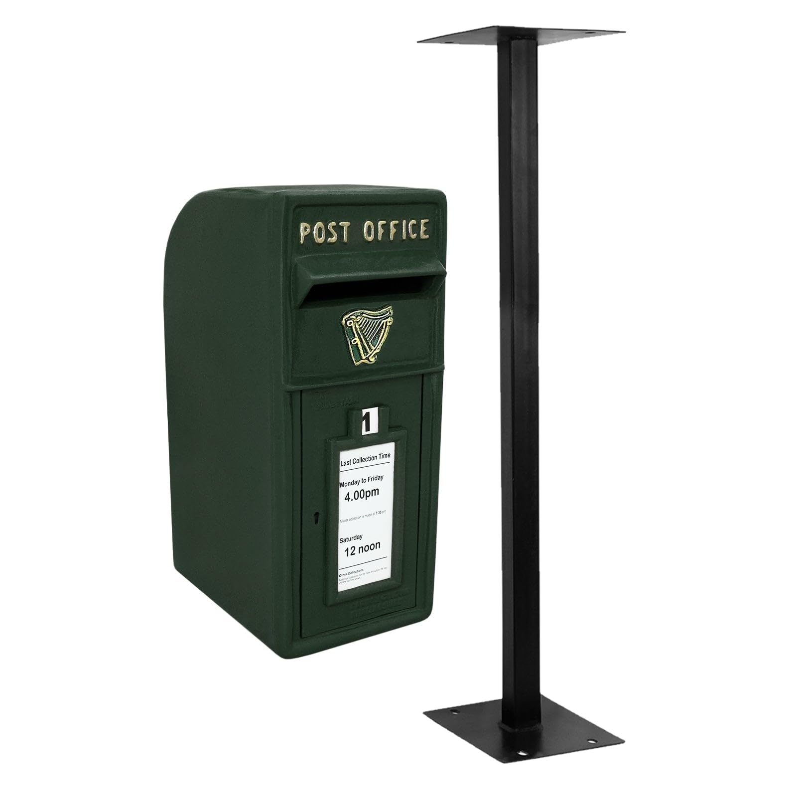 MonsterShop Royal Mail Post Box Irish With Floor Stand Er Iron Wall Mounted Wedding Authentic Pillar Replica Lockable Post Office Letter Box from B&Q