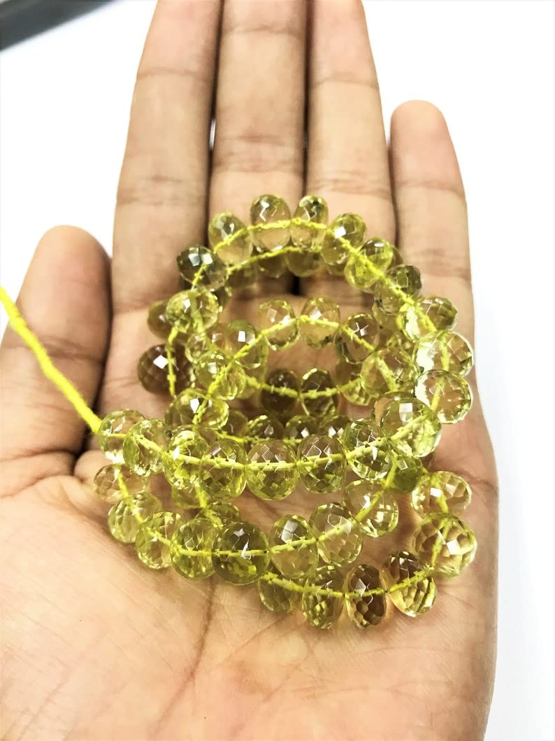 Perles en topaze citron pour collier artisanal et bracelet d'été