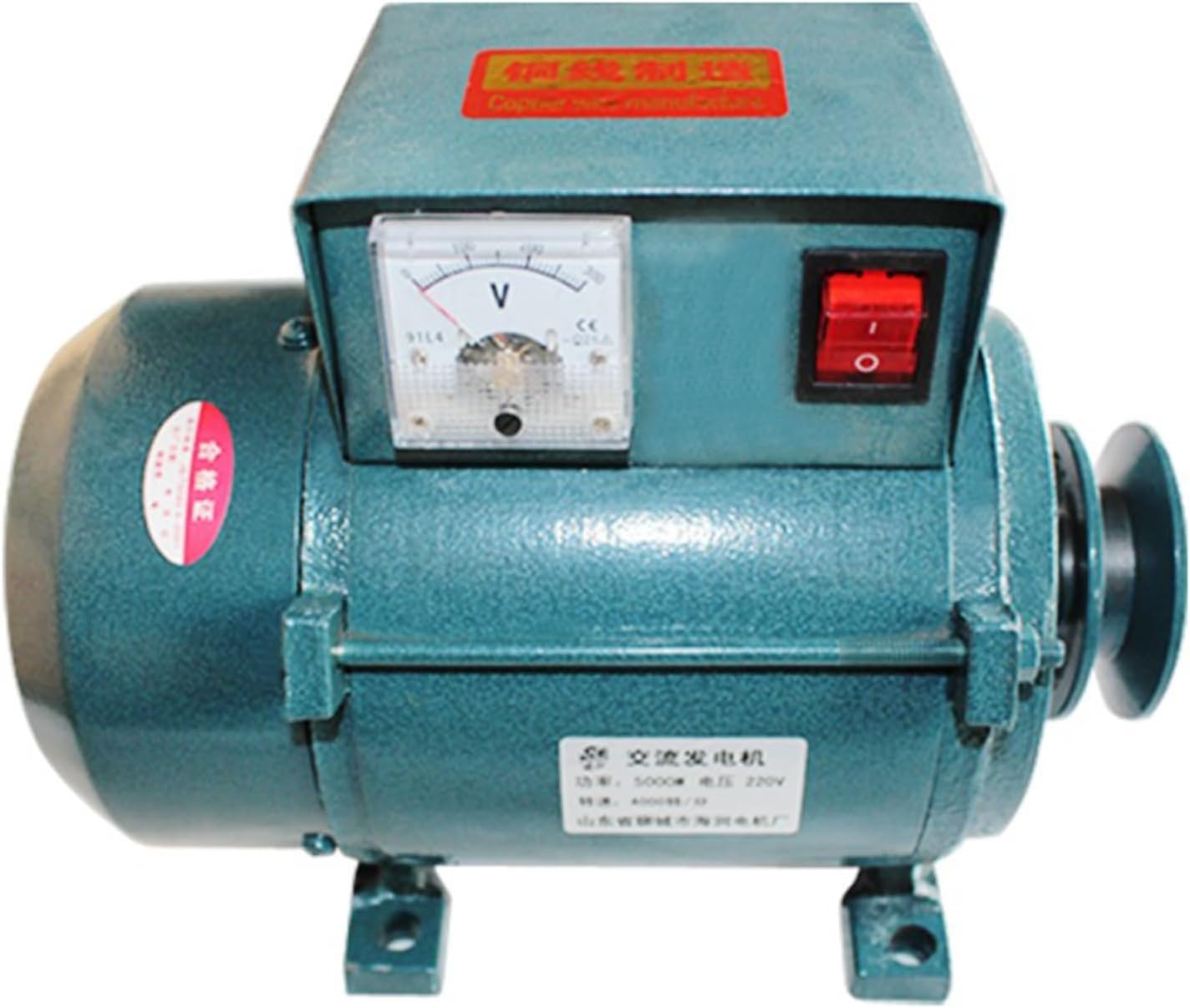 3500W/5000W/7000W Belt-Drive Diesel Gasoline Generator 220V Heavy-Duty Full Copper Motor Lighting Power Generator for Home Use with Long Lifespan(7000W)
