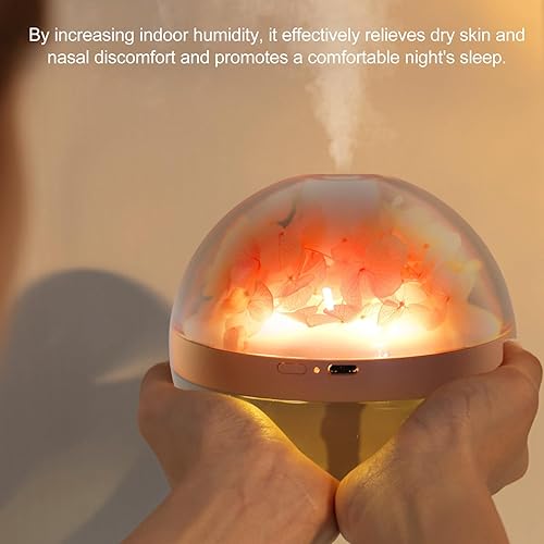 Miniatura 5 de Difusor para dormitorio, humidificadores silenciosos, humidificador de aceite fragante, vaporizador para el hogar, mini LED, 9.1 fl oz, rosa, flor