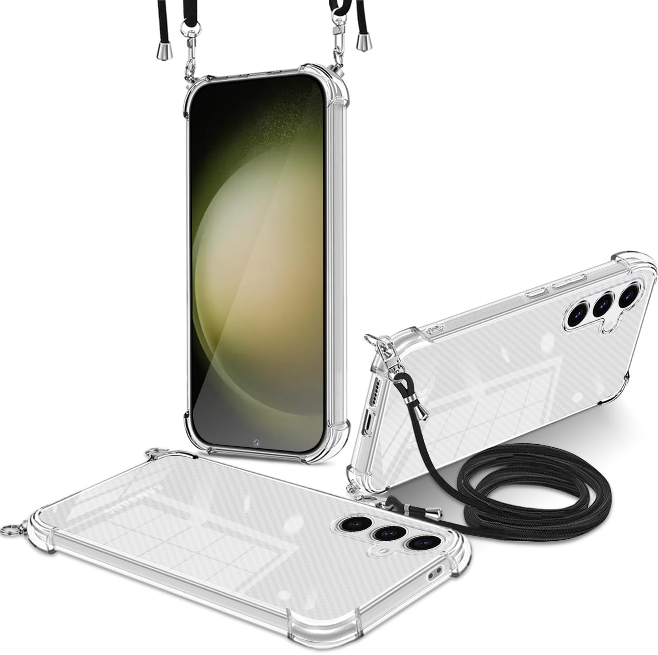 Amazon.co.jp: Samsung Galaxy S24 5G ケース クリア ネックストラップ