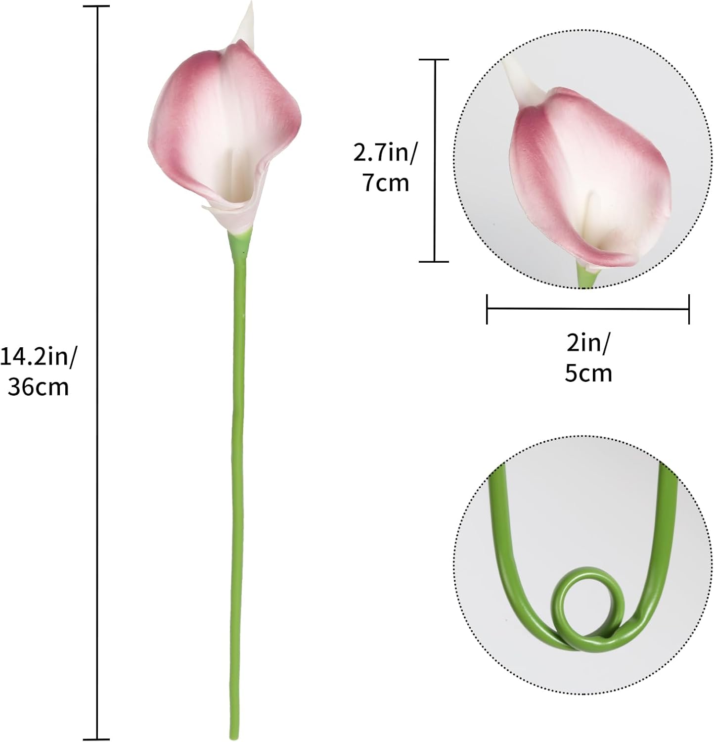 IPOPU Pink Fake Calla Lily Flowers 24PCS Real Touch Pink Calla Lily Faux Flowers Arrangement for Home Party Wedding Bouquet Centerpieces Flower Home Decoration (Pink) - Image 3