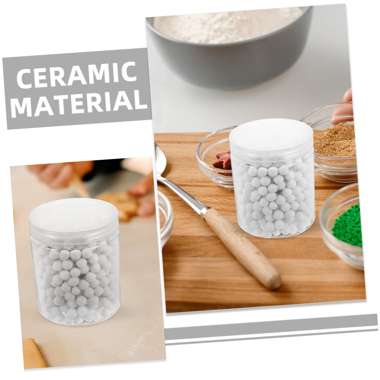 TOYANDONA Pesas para Tartas Redondas de Cerámica Reutilizables 800 G 10 Mm para Hornear Pasteles y Masa Herramientas para Repostería en Cocina Doméstica