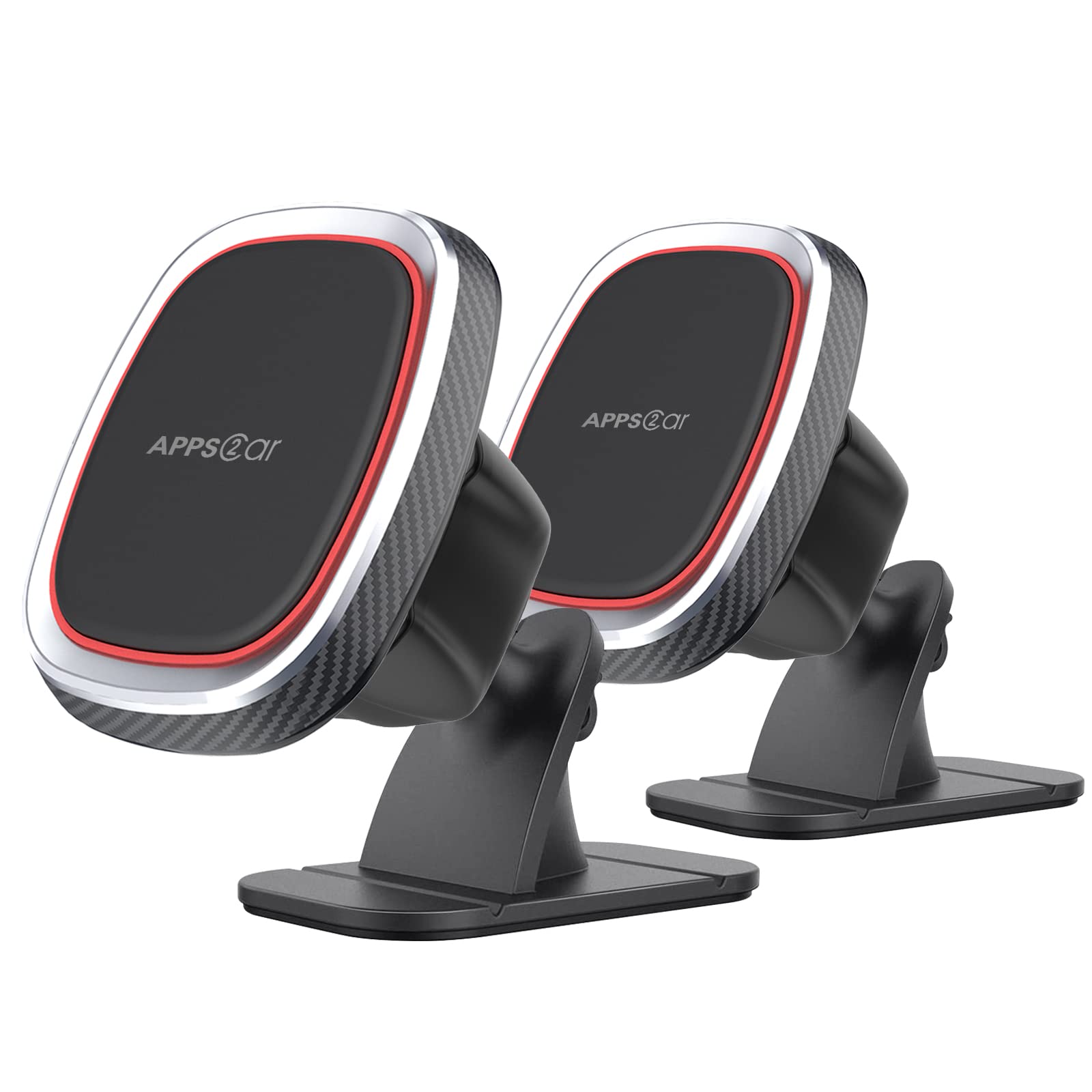 APPS2Car [2 Pack Car Magnetic Phone Mount, Dashboard Magnetic Phone Holder Compatible with Magsafe Case & iPhone 13/12 Pro Max Mini, 360° Rotation 6 Magnets Car Phone Mount