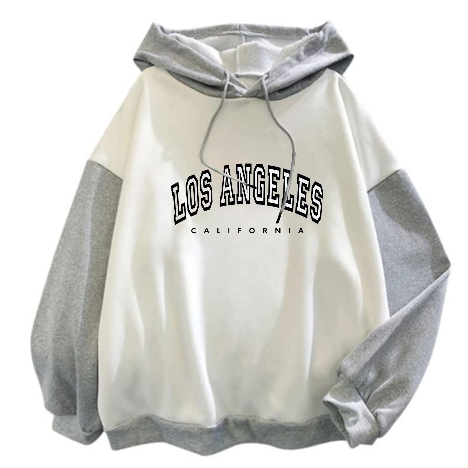 HOOUDO Damen Oversized Sweatshirt Mit Streifen - Bequemer Farbblock Pullover Für Freizeit