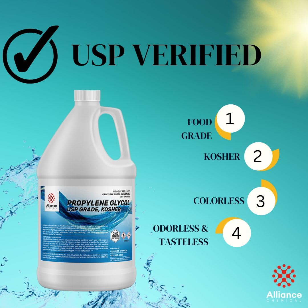 Alliance Chemical Propylene Glycol USP Grade - 4 Gallon Case