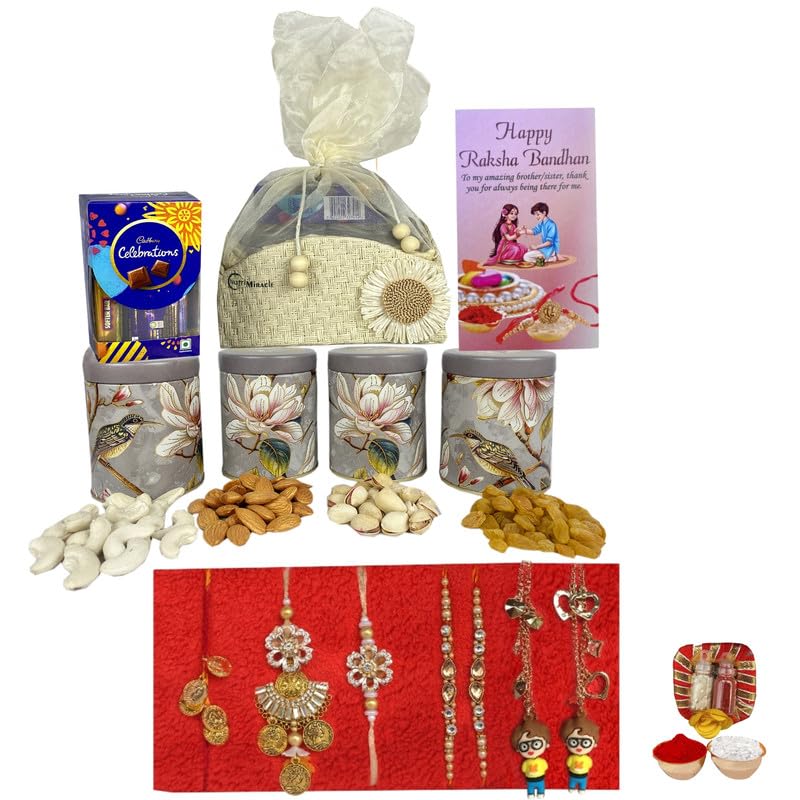 Image of NUTRI MIRACLE Rakhi Gift for Brother with Chocolate-Covered Cashews and Almonds | Birthday Celebration Nut Combo for Wellness Enthusiasts