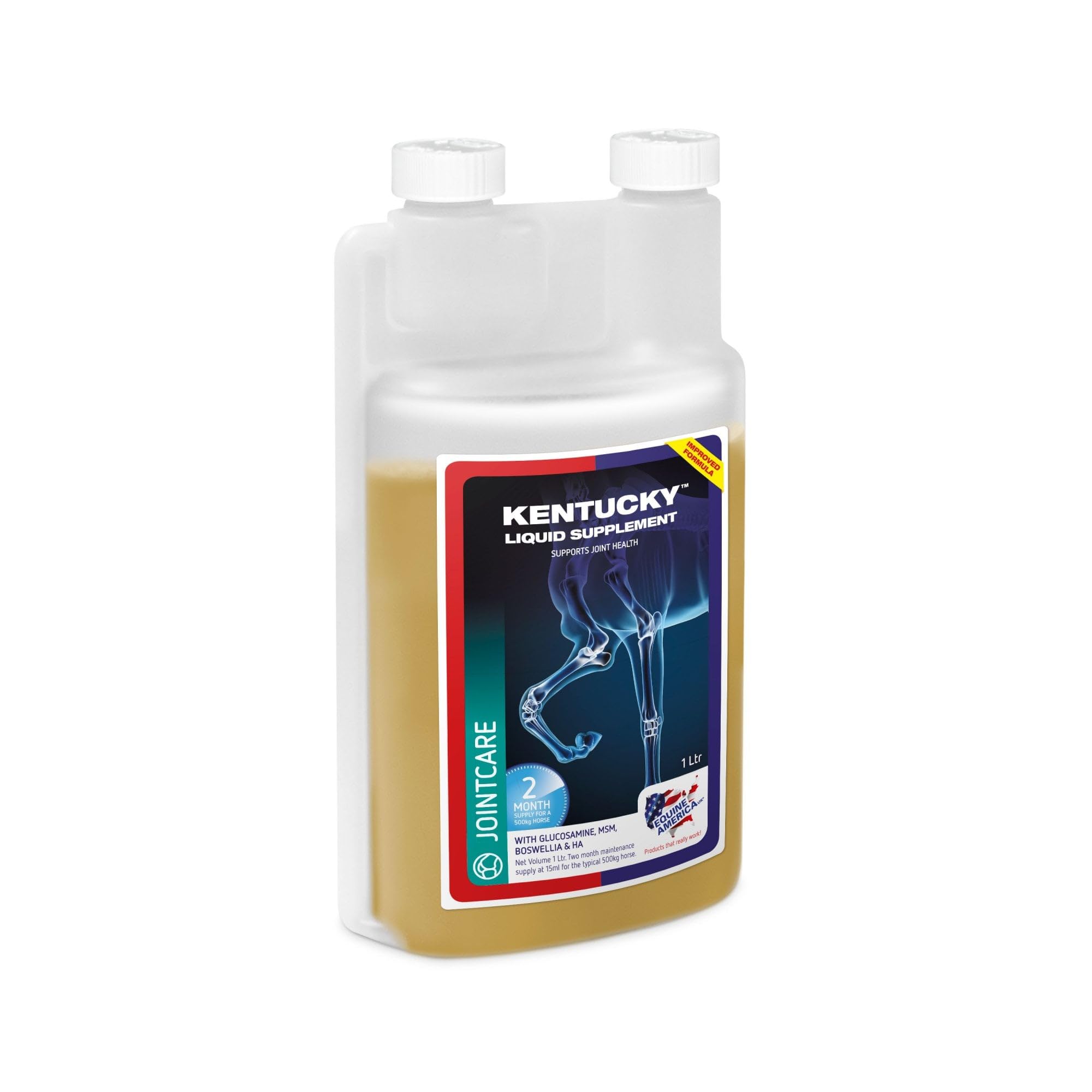 Kentucky Liquid Joint Supplement Equine America 1 L glucosamina, MSM, HA y antioxidantes Salud y Movilidad Articular