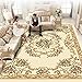 Produktbild ALEILA Wohnzimmer Teppiche, Waschbar Hochwertig Pflanze Blumenmuster Schlafzimmer Teppichbeläge 15mm dick Polypropylen Weben Natürlicher Juteboden Haushalt Schlafzimmer Wohnen Carpet,A9,130X190cm