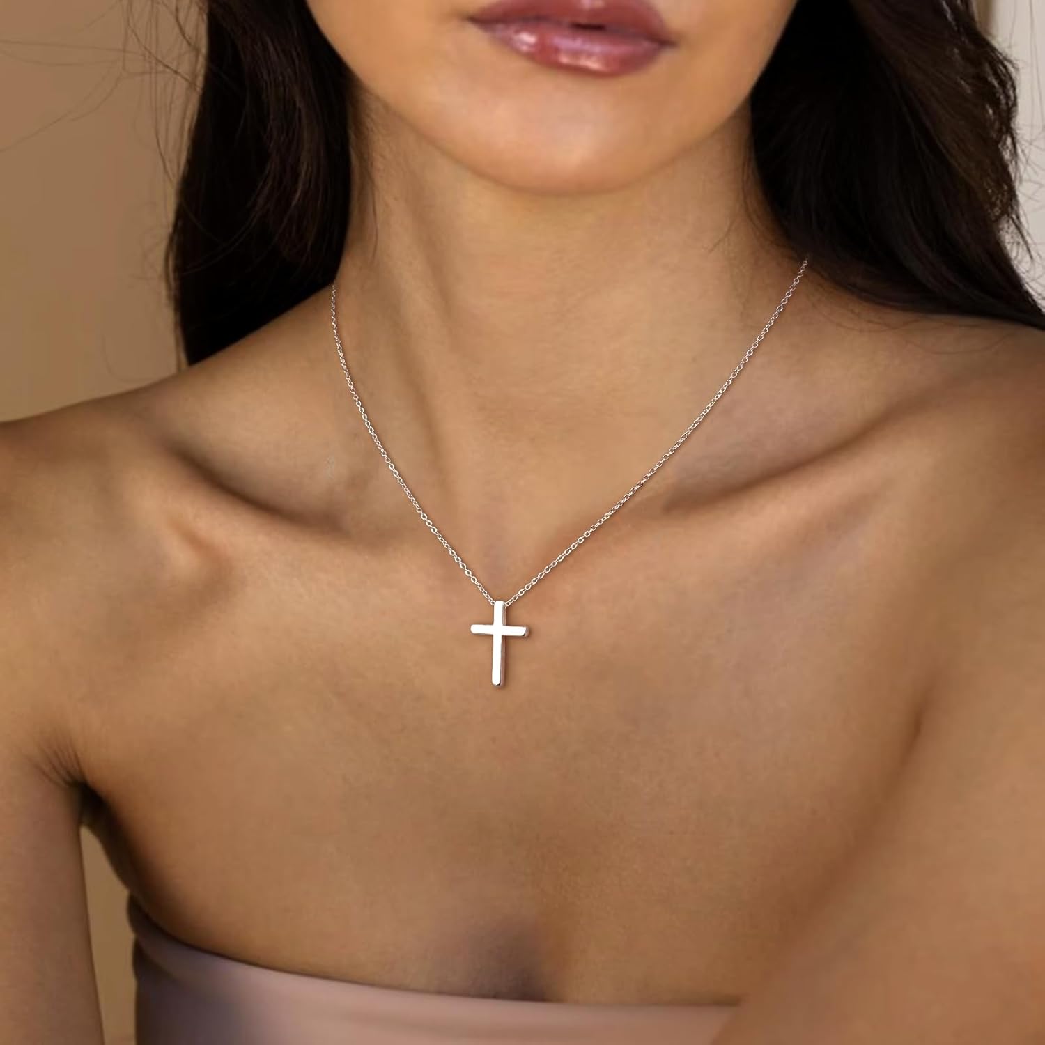 Cross Necklace for Women, Dainty 18K Gold Plated/Sterling Silver Small Cross Pendant Necklace Simple Gold Cross Necklaces for Women Trendy Faith Jewelry Gift - Image 6