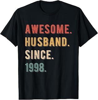 27th Wedding Anniversary For Him Awesome Husband Since 1998 T-Shirt