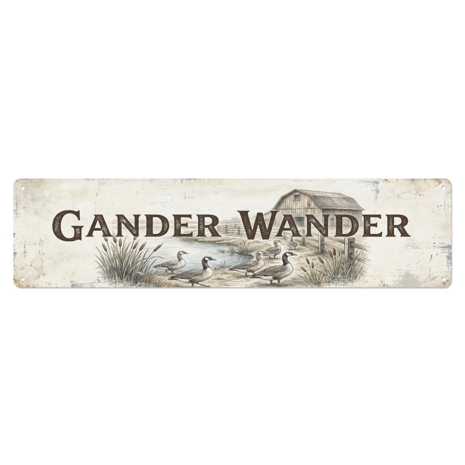 Xanthor Style Metal Tin Sign Vintage Pen Go Goose Farmhouse Funny Goose Backyard Farm