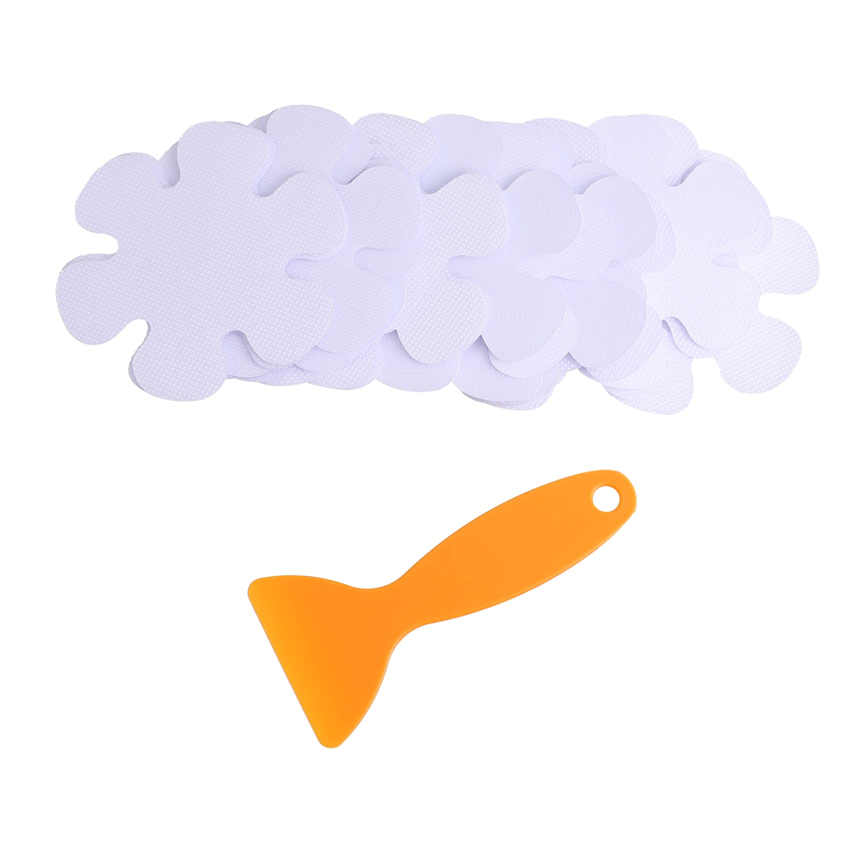 CONGARTENO 20Pcs Flower Shaped Non Slip Bath Safety Stickers Adhesive Decals for Shower and Bathroom Easy to Apply with Scraper Design for Enhanced Aesthetics