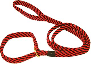 Lone Wolf Slip Lead for Dogs, 5/8 by 6-Feet, Red/Black Spiral